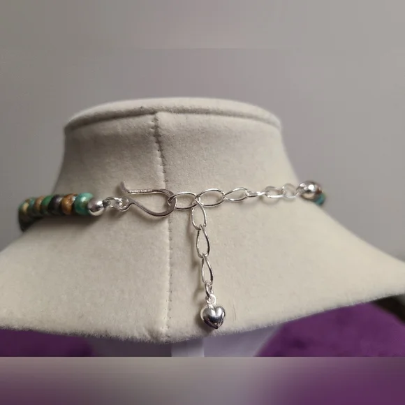 RARE Jay King Multicolored Turquoise Graduated Bead Sterling Necklace 18 inch